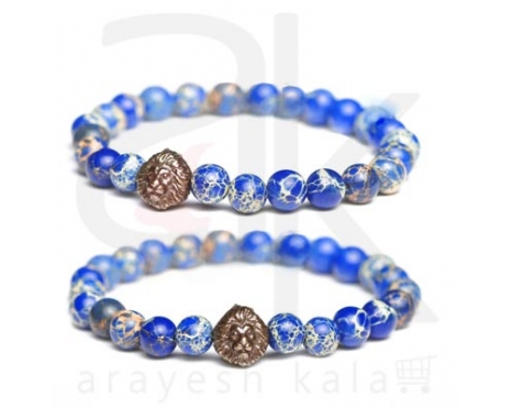 دستبند زیبایی آبی طرح شیر