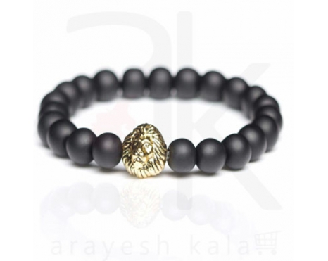 دستبند بدلی مشکی طرح شیر